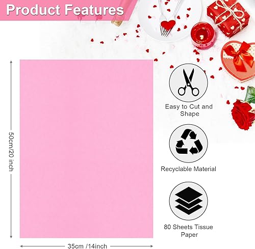 Miniatura 39 de Papel de seda azul claro, 80 hojas de papel de seda azul claro para envolver a granel de 14 x 20 pulgadas, papel de seda azul para bolsa de regalo