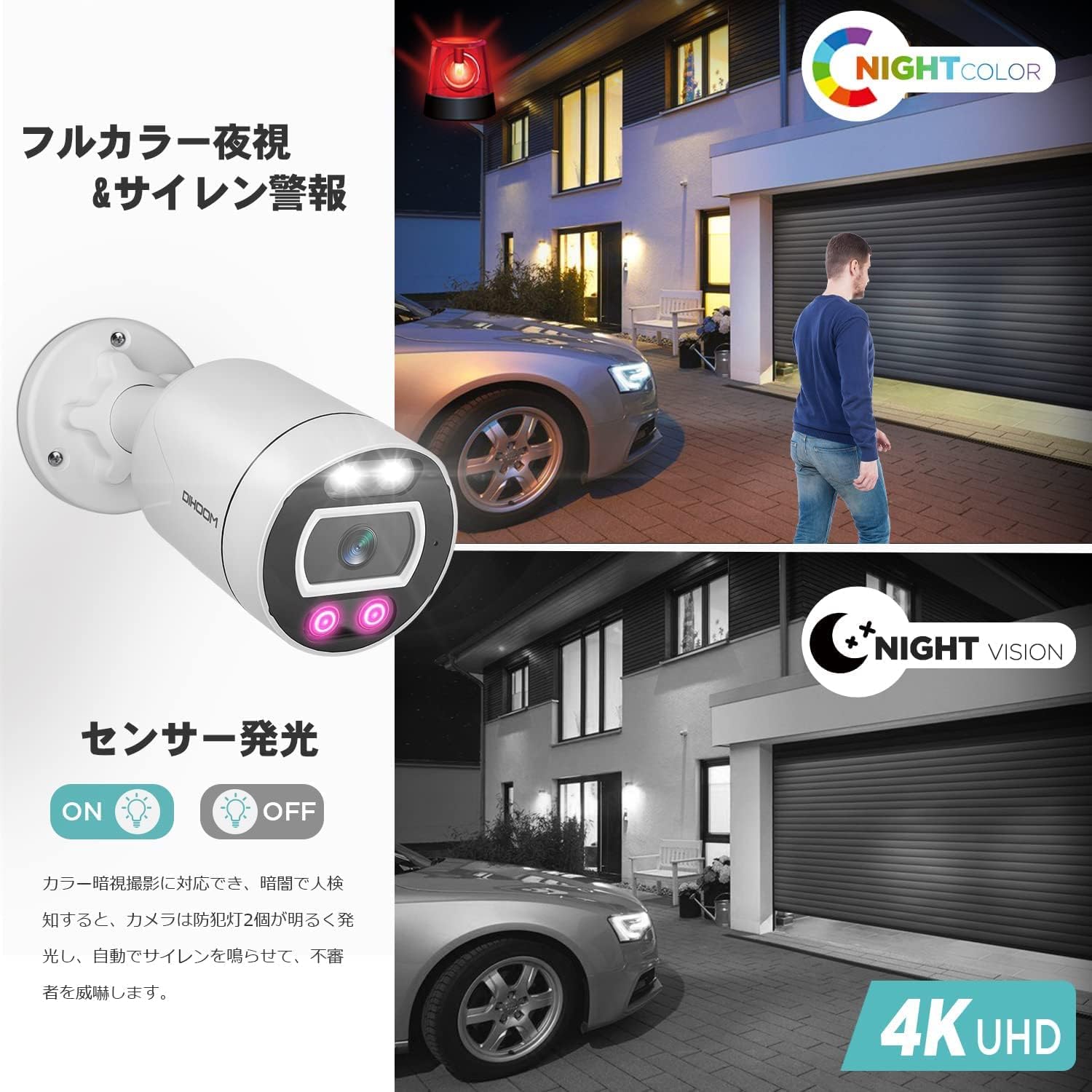 DIHOOM 4K POE セキュリティカメラシステム ユーザーマニュアル
