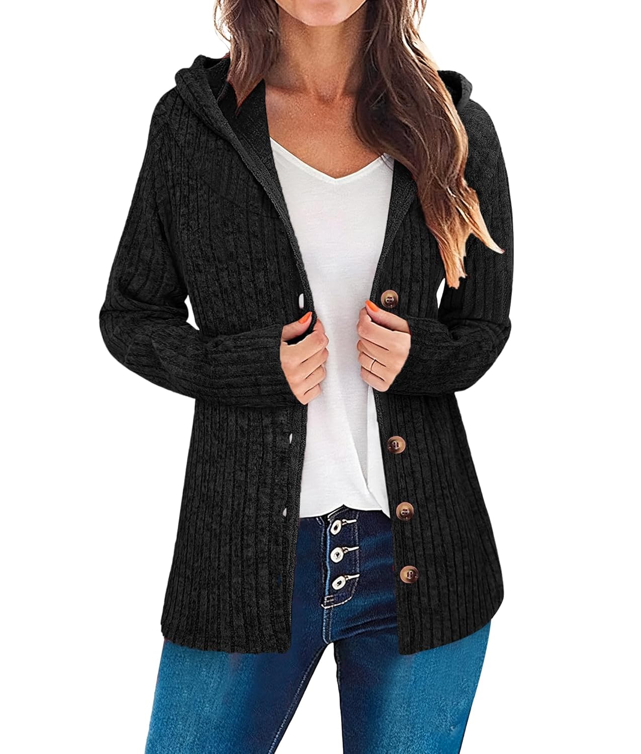 Cardigan Sweaters for Women Button Essentials Hoodies Long Sleeve Tops Business Casual Outfits Fashion Clothes 2025