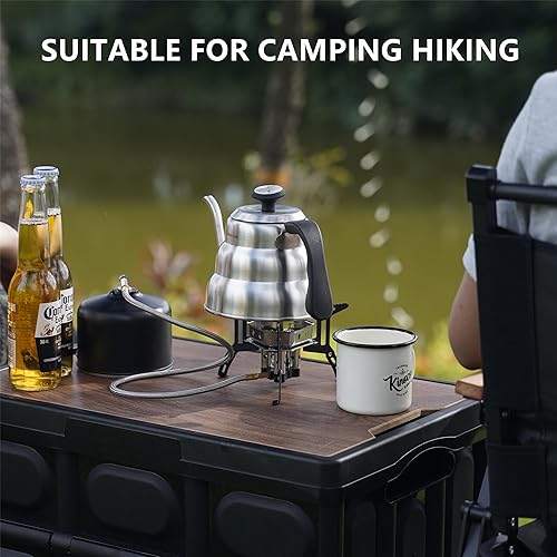 Miniatura 4 de ONLYFIRE OUTDOOR LIVING Estufa de gas portátil para acampar de 6800 W, pequeña estufa de mochilero con adaptador de gas propano, mini estufa de