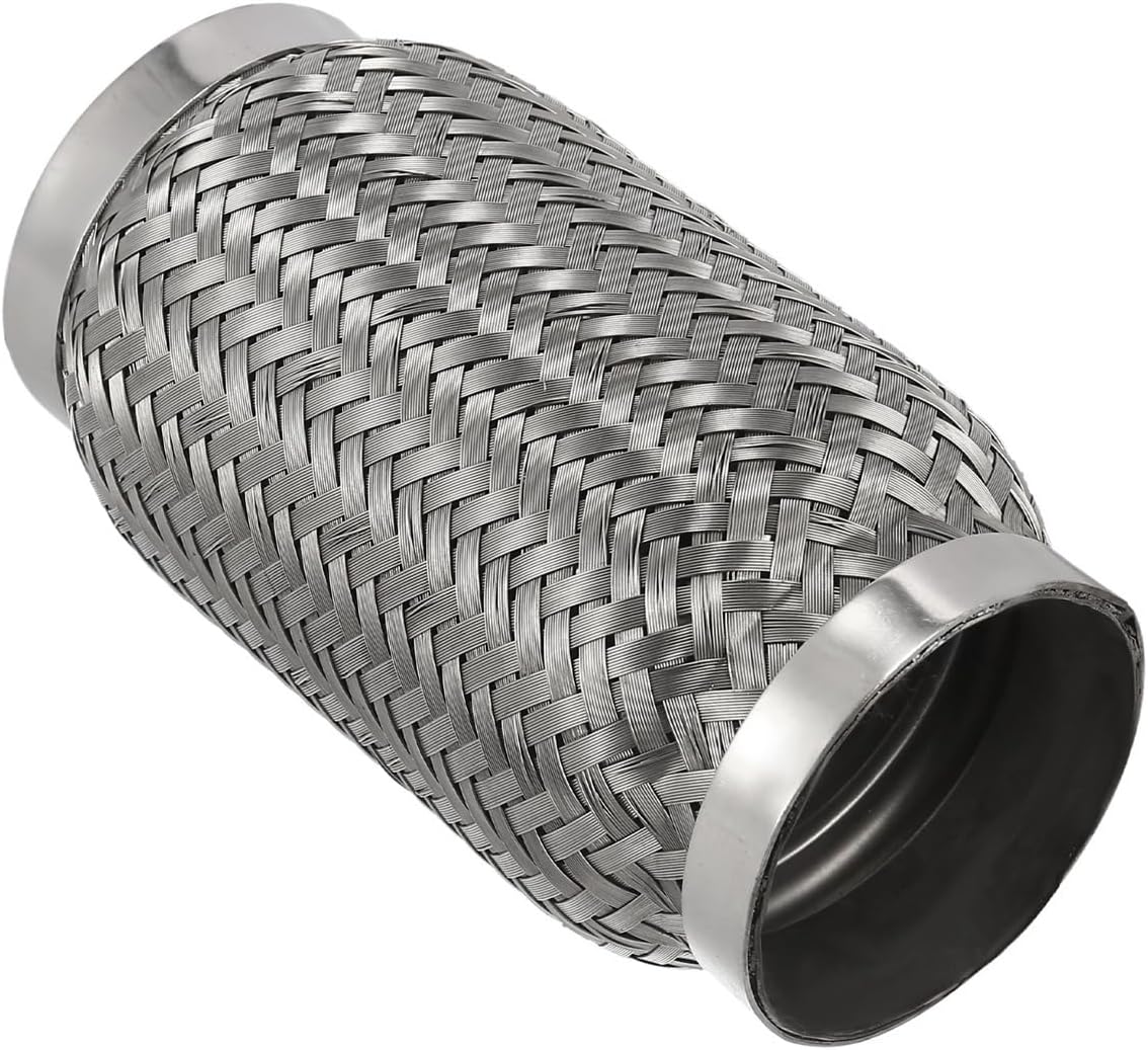 Exhaust Flex Pipe Car Flexible Exhaust Tube Telescopic Connection Braid Bellows Stainless Steel Muffler Welded Pipe Connector 45-100mm(50x56x160mm)