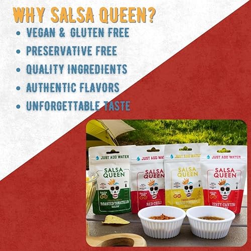 Vista 51 de Salsa Queen Salsa gourmet liofilizada Cantina Ingredientes frescos Vida útil de más de 3 años No necesita refrigeración Vegana, cetogénica