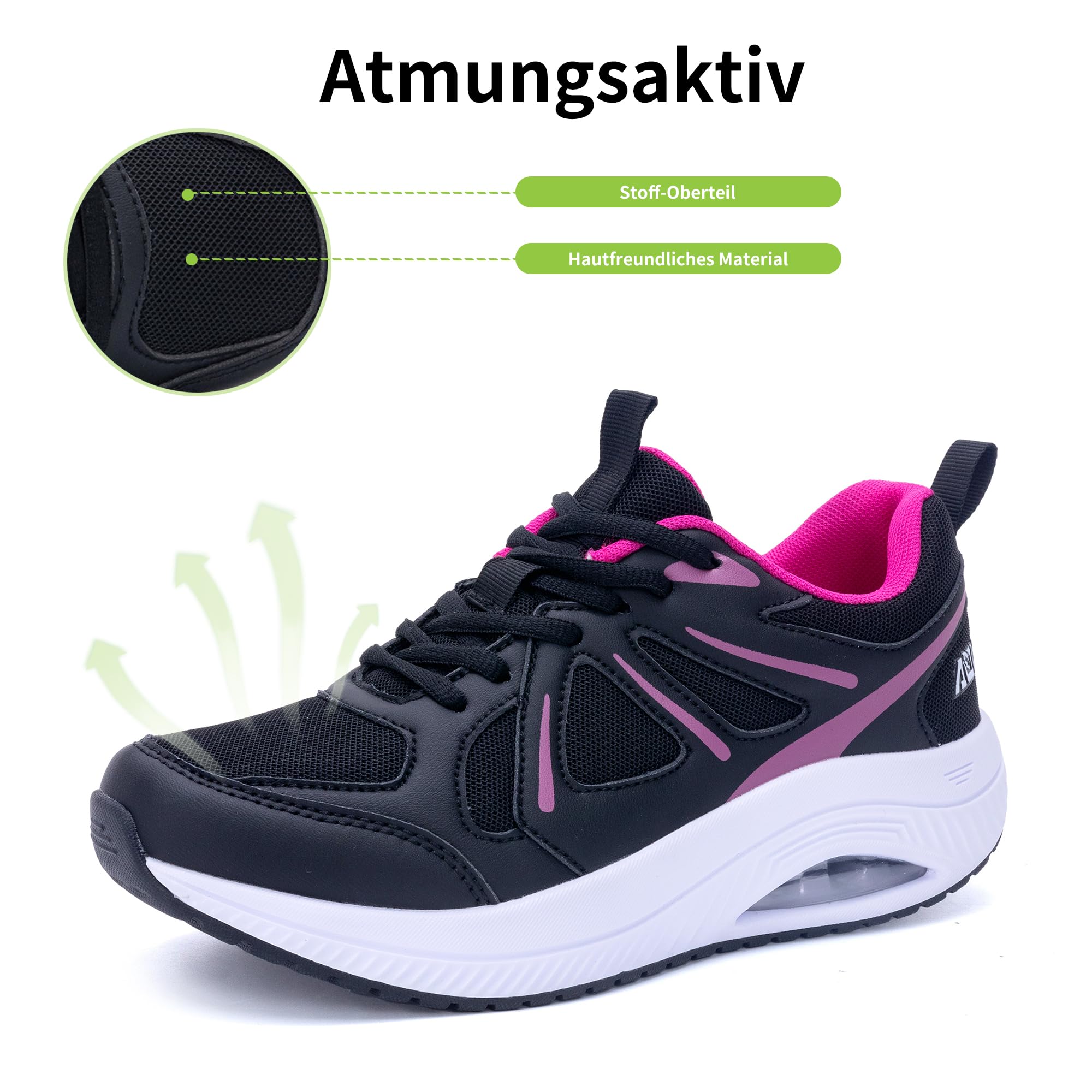 Quseek Zapatos ortopédicos para mujer, zapatos para caminar, cómodos, ligeros, transpirables, para fascitis plantar, pies planos EU35.5-42.5