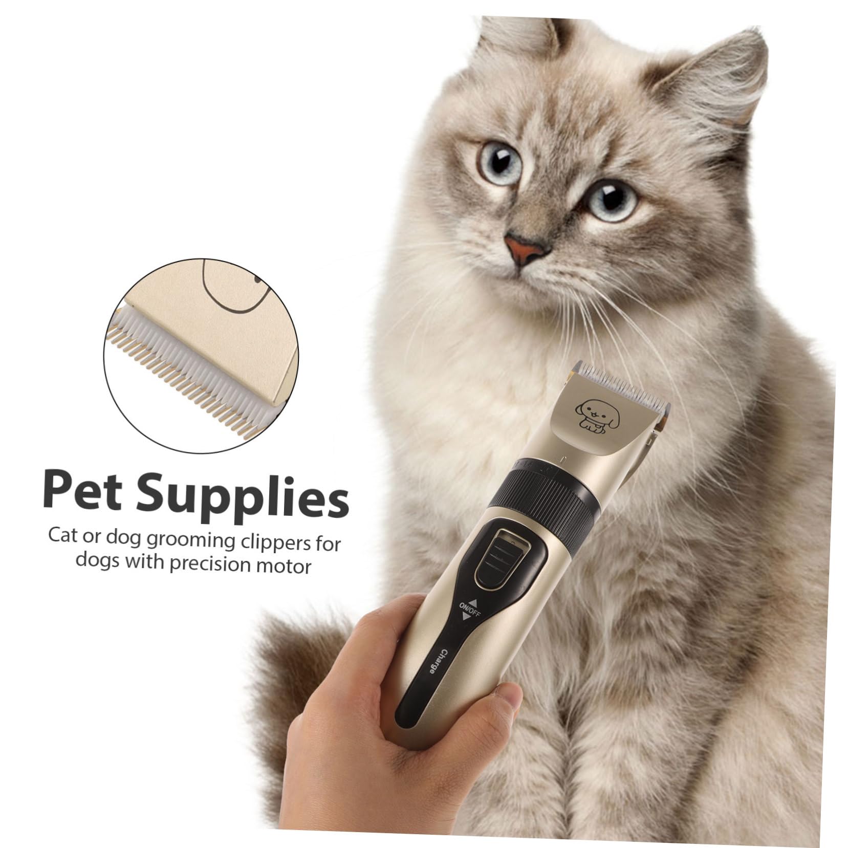 Tagliapeli Elettrico per Cani e Gatti, Set 4 Pezzi, 1200mah | Alimentazione Via Cavo, Prevenzione della Ruggine, Materiali Ceramica, Metallo e Abs