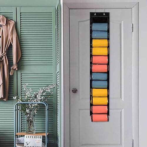 Miniatura 6 de Lirex Organizador de almacenamiento de leggings de yoga con 24 bolsillos, organizador plegable de tela Oxford para colgar en el armario, camisas,