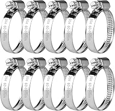 10 Pcs Stainless Steel Hose Clamp, Metal Clamp, Adjustable Stainless Steel Hose Clamps 60-80 mm, Metal Clamp with Screw, Bolt Hose Clamp for Car Swimming Pool Water Hose