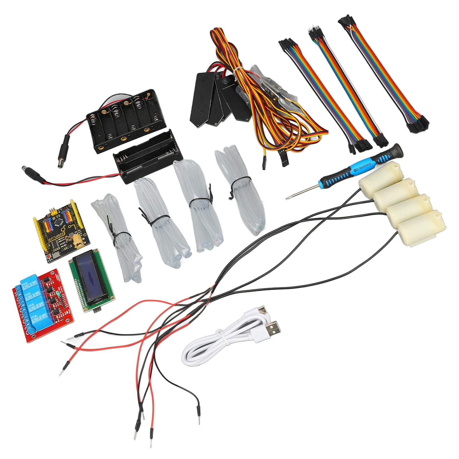 Yosoo Health Gear Kit de Riego Automático, Kit de de Riego Automático ABS de 5 V para Programación Mixta, Juego de Electrónico Completo para Jardín, Oficina, Cuidado de Plantas y Aprendizaje de