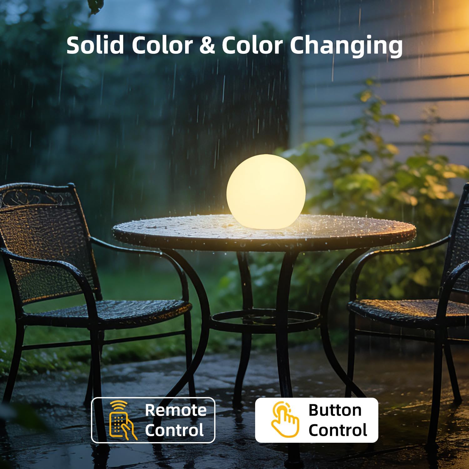 BLUEYE 6Inch LED Ball Night Light,200Lumens,16RGB Therapy,Remote Control Table Lamp,Rechargeable Orb Globe Sphere Ambient Lighting for Relax,IP68