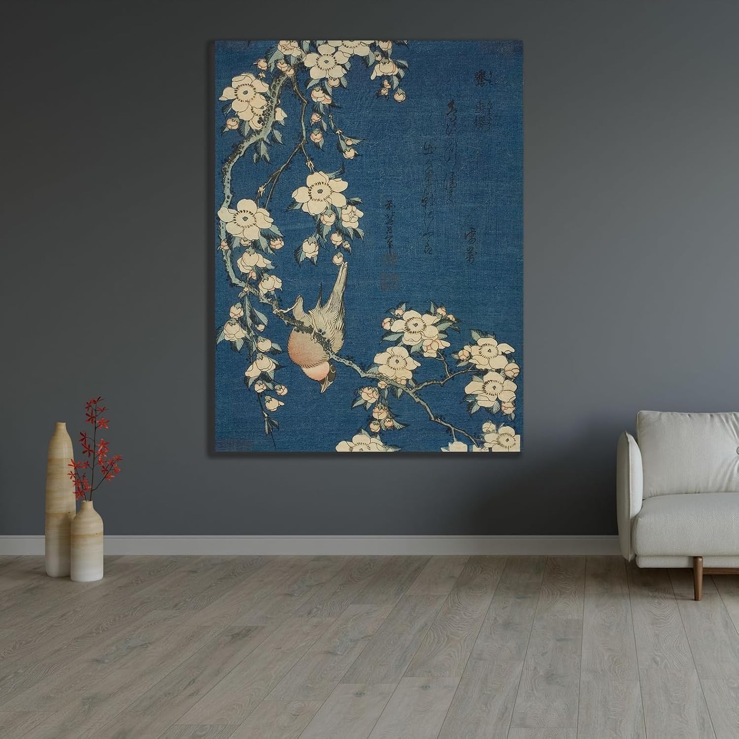 ArtDirect Hokusais Blossoms on Indigo I Unframed Art Print Giclee Poster by Hokusai, Katsushika - Ready for Framing with Customization Sizes 8x10, 11x14, 15x20, 24x32, 36x48, and 45x60 Inches