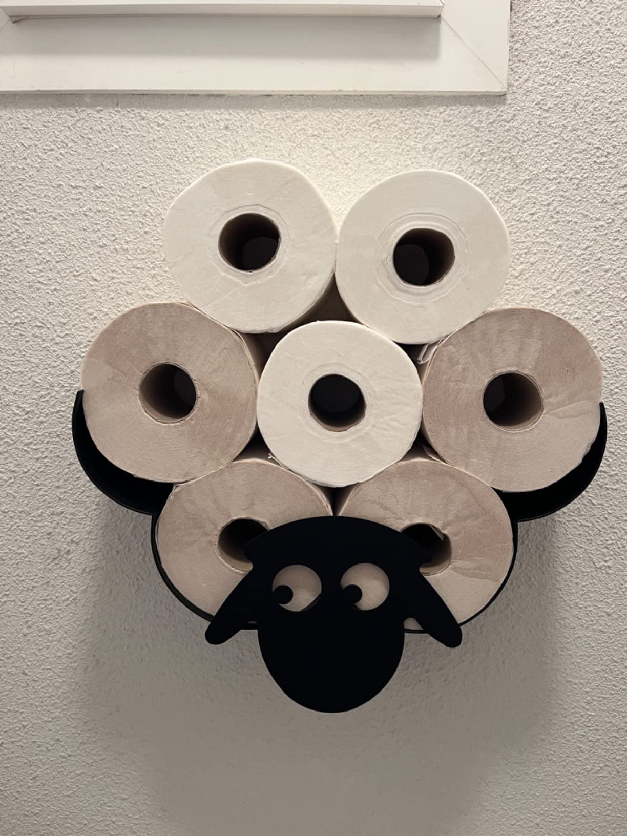 VELENTI Porte-rouleau De Papier Toilette En Forme De Mouton – Porte-papier Toilette Amusant Sur Pied – Porte-rouleau De Papier Toilette Imprimé En 3D Noir – Rangement Hilarant Pour Rouleau De Papier