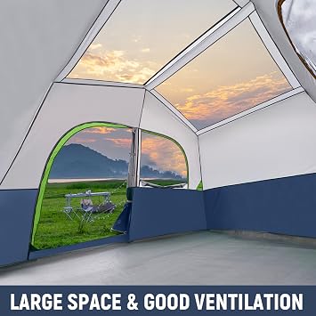 HIKERGARDEN 6-8 Person Tent for Camping Family Outdoor Cabin Tent