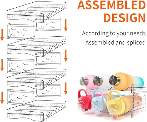 Miniatura 4 de Paquete de 2 organizadores de botellas de agua, soporte apilable para botellas de agua para gabinete, estante de almacenamiento de botellas de agua