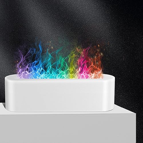 Humidificador difusor, aceites esenciales de aroma de llama y fuego, 7 colores, difusores de aromaterapia para dormitorio, habitación grande, ultra