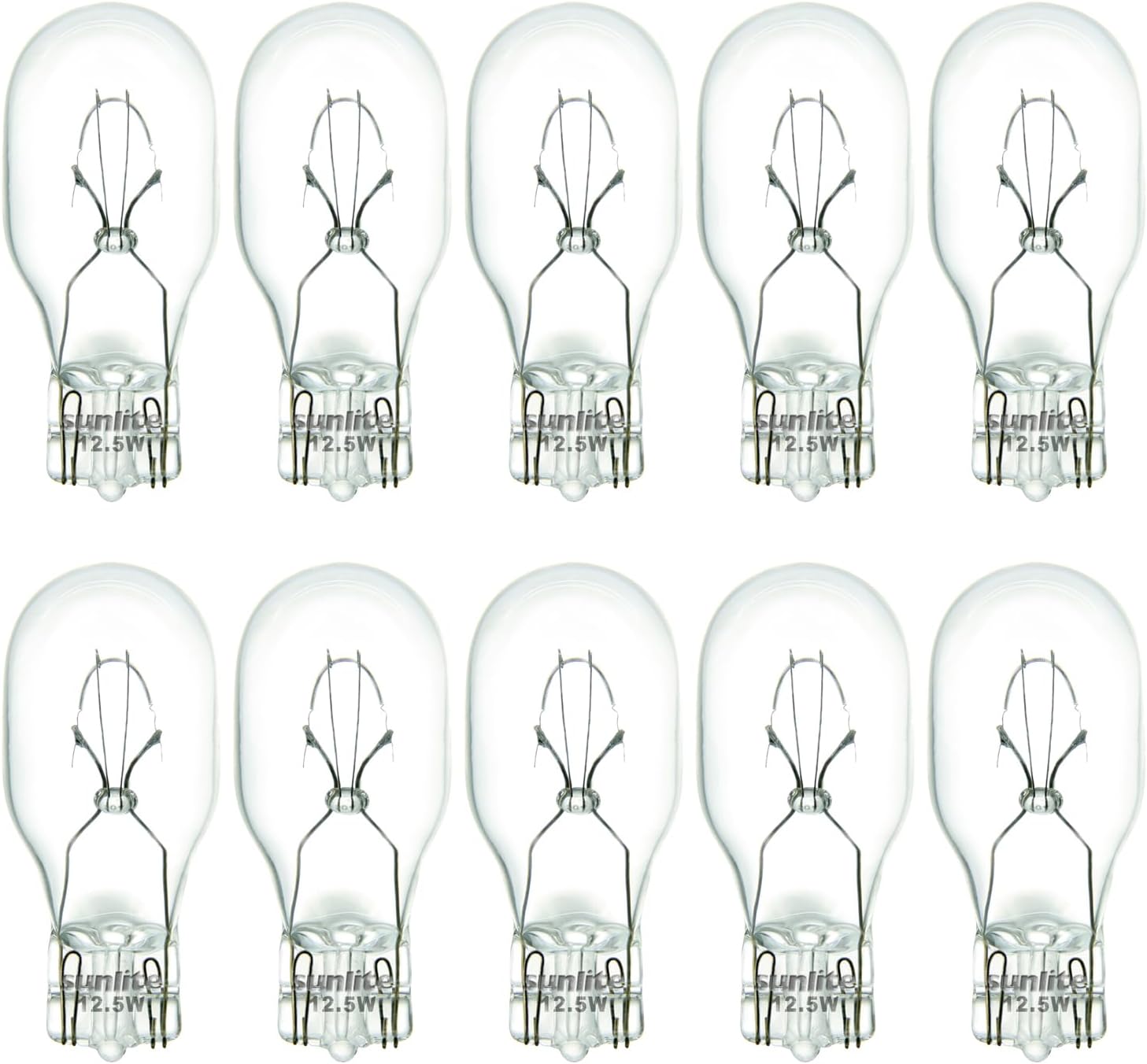 Sunlite T5 Specialty Mini-Tube Bulb, 7 Watts, 88 Lumens, 12.8V, C-2R Filament, Miniature Wedge W2.1x9.5d Base, Clear Finish, 2800K Soft White, for Under Cabinet Lighting and Signage Lighting, 10 Pack