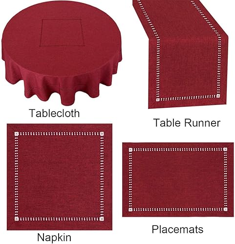 Miniatura 7 de Tapetes de mesa rectangulares de poliéster con vainica, hechos a mano, Arándano