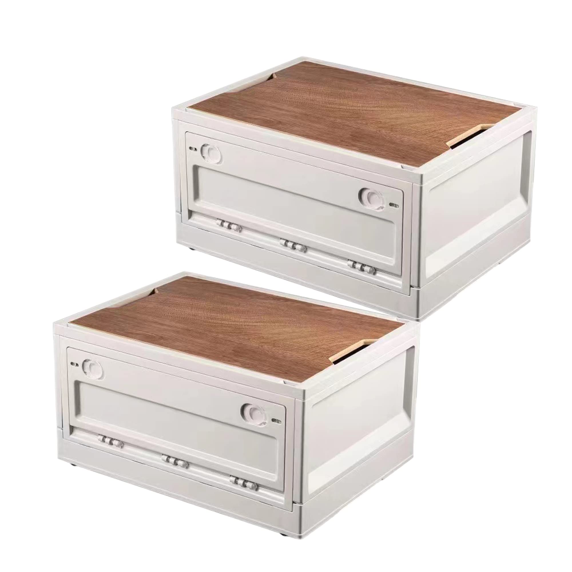 Amazon｜折りたたみコンテナボックス 横から開ける収納ボックス 蓋つき