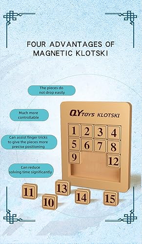 Miniatura 3 de Cuberspeed magnetized Klotski Puzzle Diapositiva Número Rompecabezas Rompecabezas Cerebro Teasers Juguete Tangram Rompecabezas Inteligencia 15