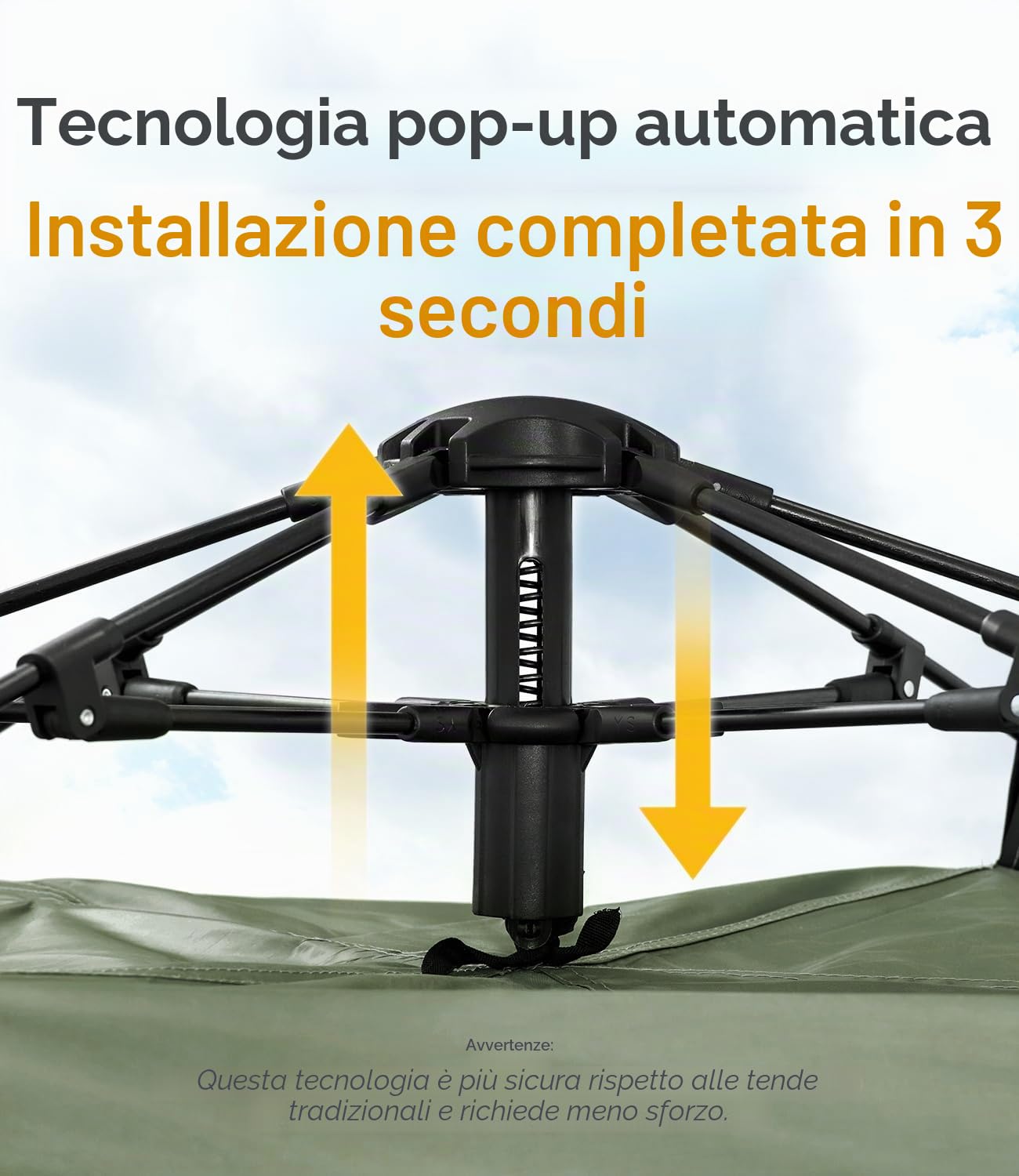 DEWUR Tenda da campeggio per 2-4 persone, impermeabile, pop-up, tenda da spiaggia, gazebo, tenda da sole, protezione UV per trekking, campeggio, attività all'aperto, festival
