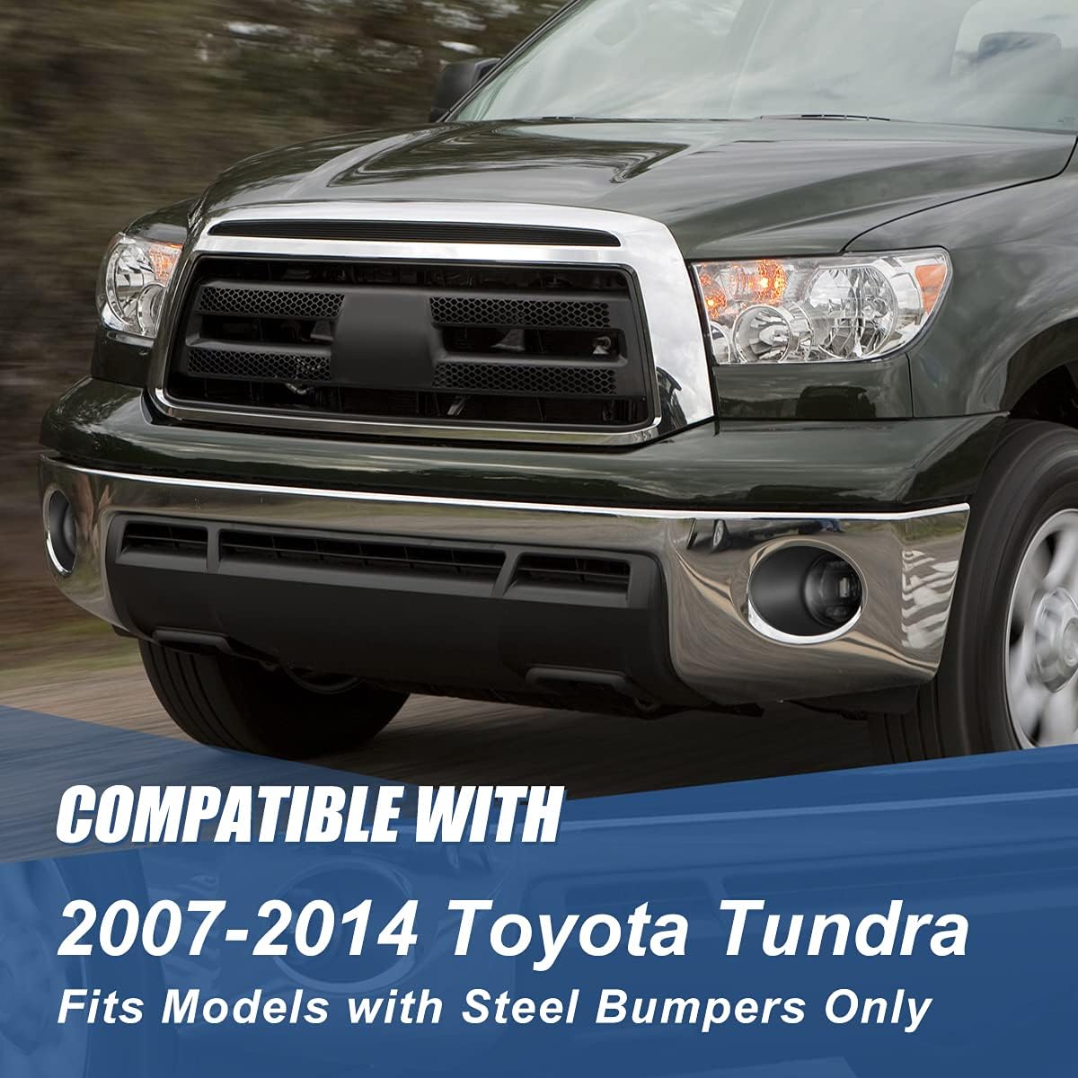 Auto Dynasty LED Fog Lights Assembly Compatible with 2007-2014 Toyota Tundra, Fog Lamp with Switch Bezels Replacement, Driver Passenger Side, Smoked Lens