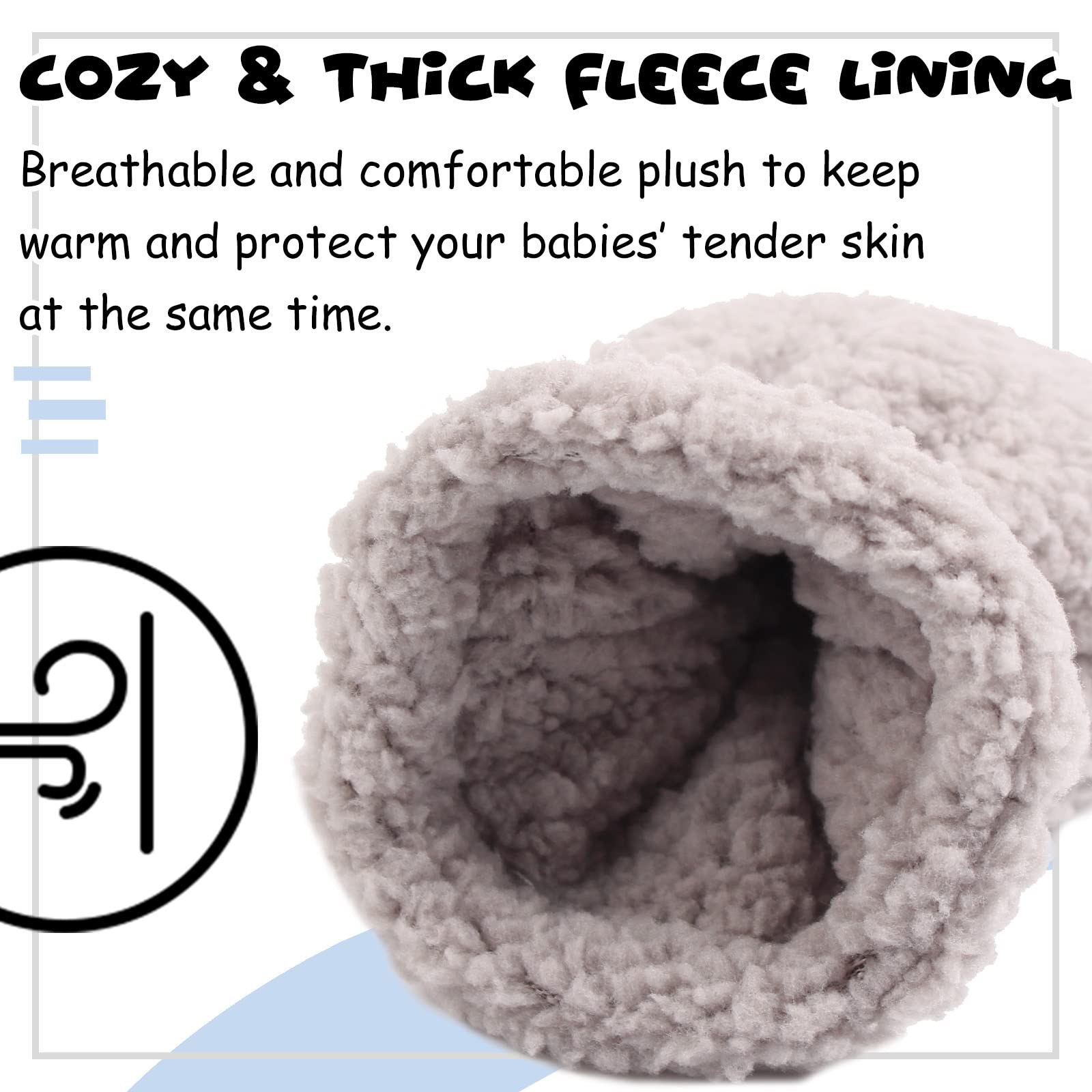 Fleece-Handschuhe, warm, doppellagig, für Jungen, Kleinkinder, Mädchen, kratzfest, Fäustlinge