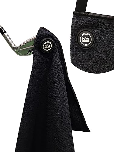Toallas de golf magnéticas para bolsas de golf, regalos de golf perfectos para hombres y mujeres, toalla de bolsa de golf con imán (negro)