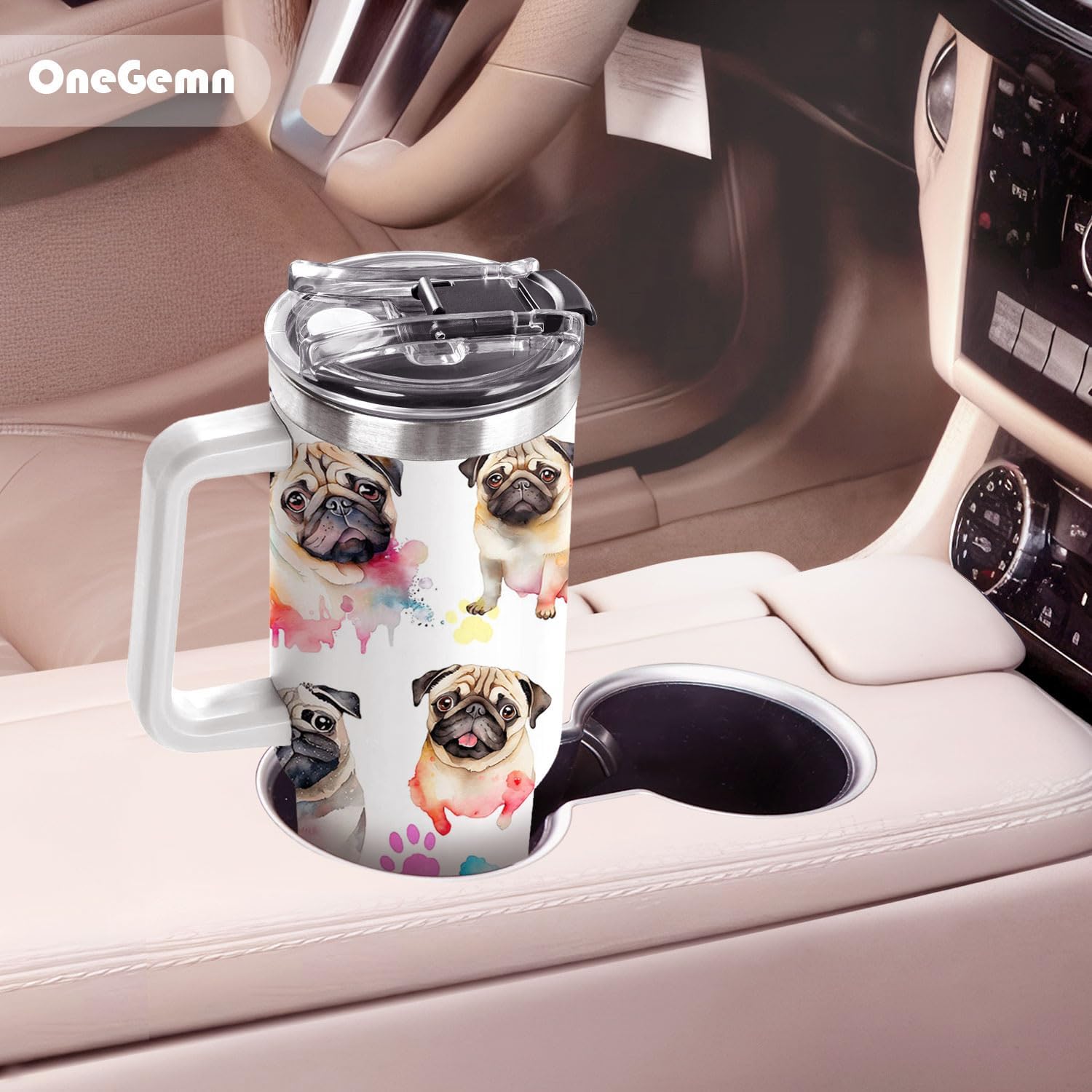 Pug Gifts for Pug Lovers,40oz Travel Tumbler Gifts for Women - Pugs Mom Gift for Dog Lovers for Mothers Day, Pugs Dog Gift for Her Birthday, Christmas Thank you Present - Image 5