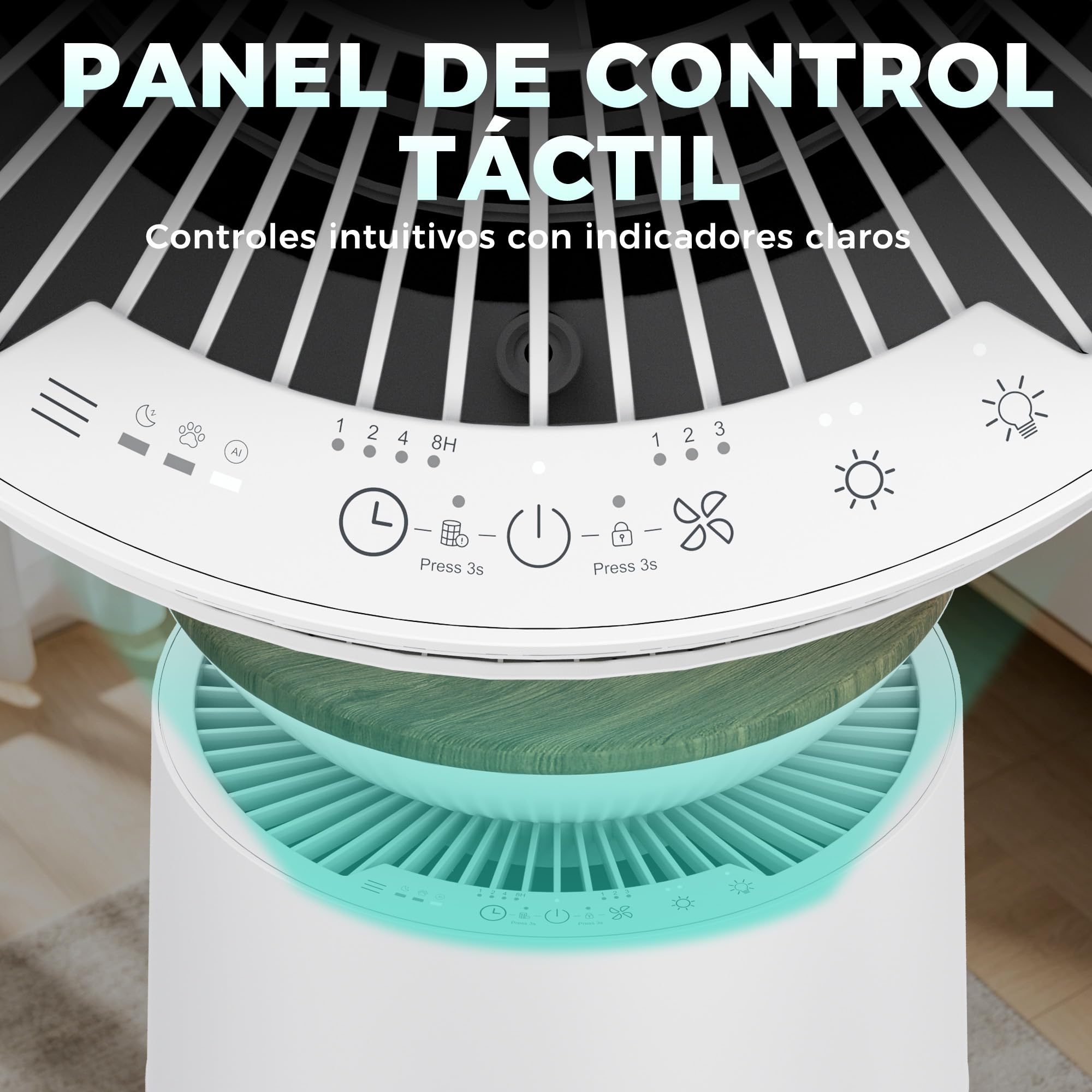 HAUSHOF Purificador de Aire HEPA H13 CADR 380 m³/h para Hasta 45 m²