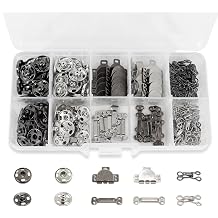 100 Pairs Copper Sewing Hooks and Eyes Closure Kit 3 Styles Garment Snap Buttons Sewing Skirt Hooks Bra Hook Sew-on Snaps Fasteners Press Studs Set for Bra Dress Trousers Pants DIY Crafts