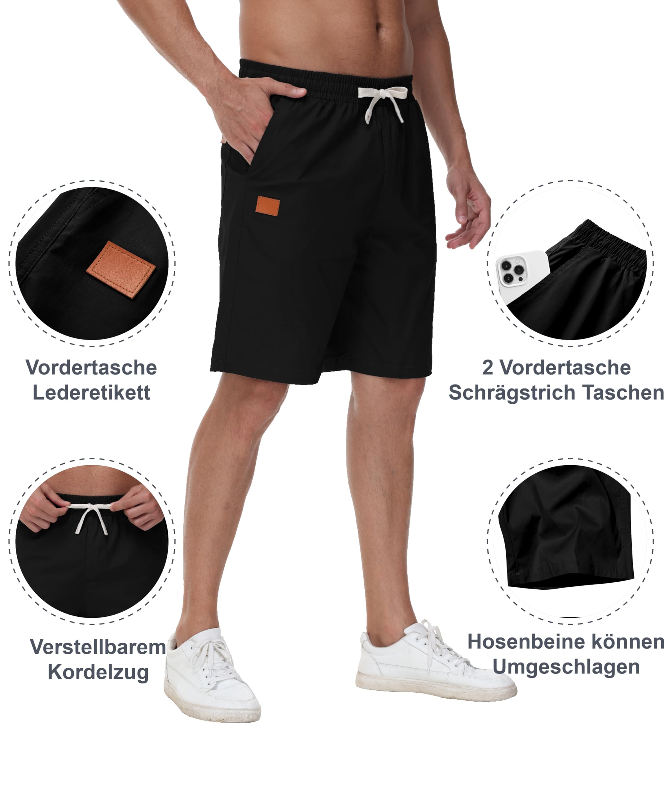 Djtnzdm Pantaloncini Uomo Estivi Bermuda Uomo Cargo Shorts Cotone Uomo Pantalone Corto con Tasche