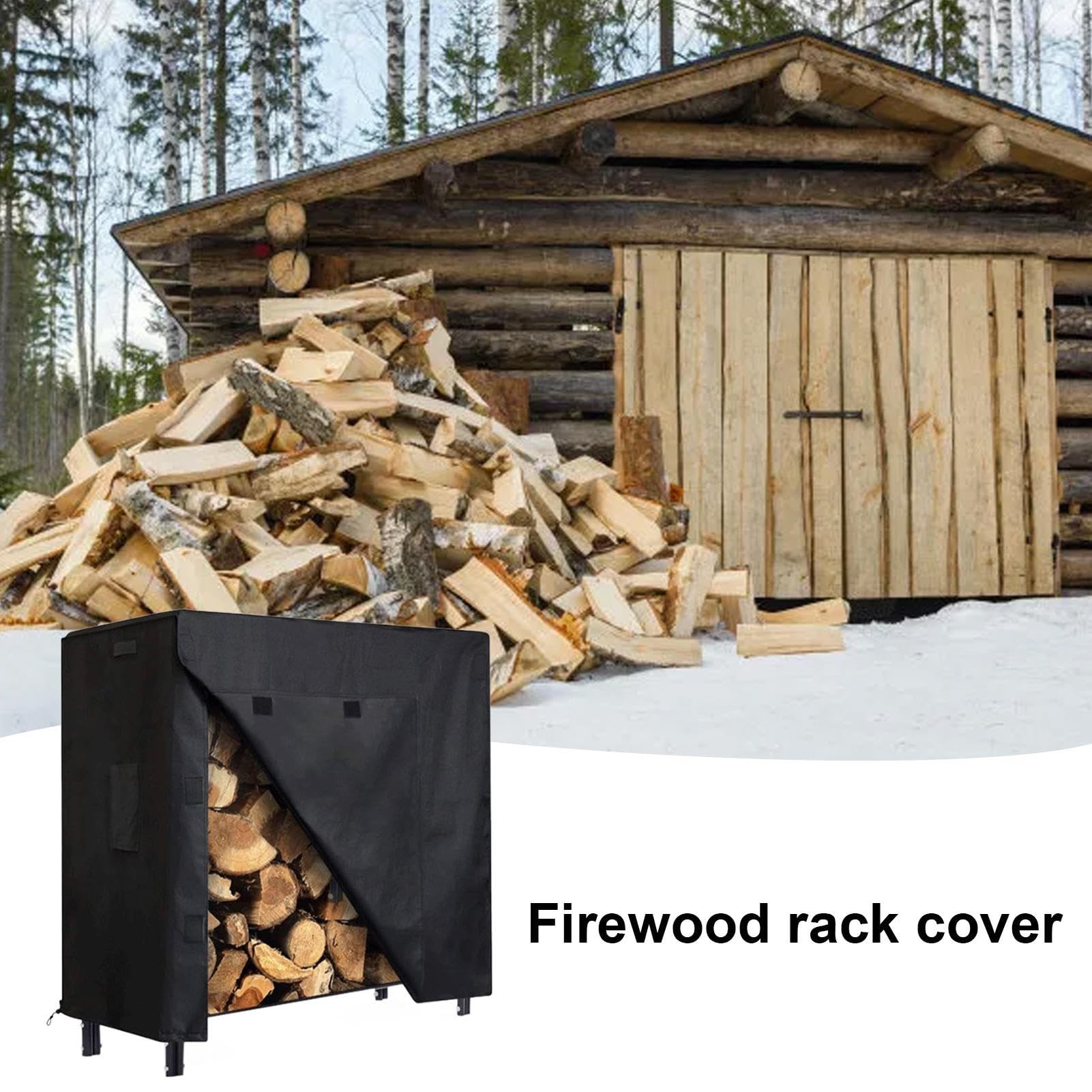 Support à bûches de bois de chauffage avec couvercle imperméable – Capacités imperméables, housse de support à bois de chauffage en tissu Oxford, couvertures robustes pour supports à bûches | Housses