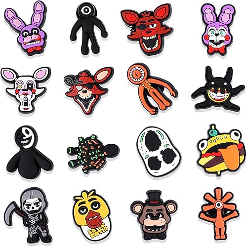 Dijes para zapatos de juego, 16 unidades, para decoración de cocodrilo, PVC, regalo para niños y niñas