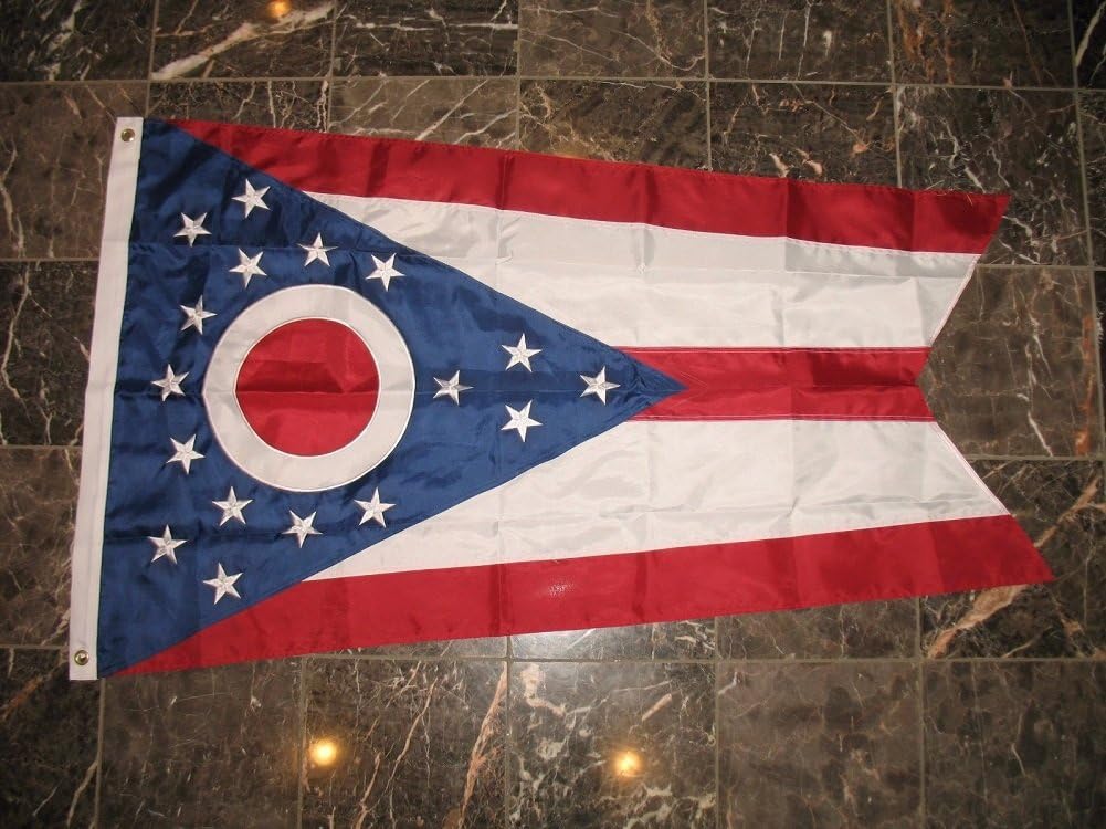 3x5 Embroidered Sewn Double Sided Ohio State Solarmax Nylon Flag 3'x5'