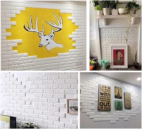 Miniatura 3 de 10 paneles de pared de ladrillo sintético, paneles de pared 3D, autoadhesivos, impermeables, cortables, azulejos de pared para despegar y pegar para