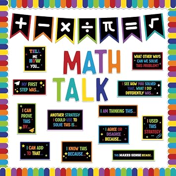 Colorful Math Talk Bulletin Board Set for Classroom Decorations Educational Math Posters Math Talk Bulletin Board Decorations for Elementary Middle School Classroom Must Haves