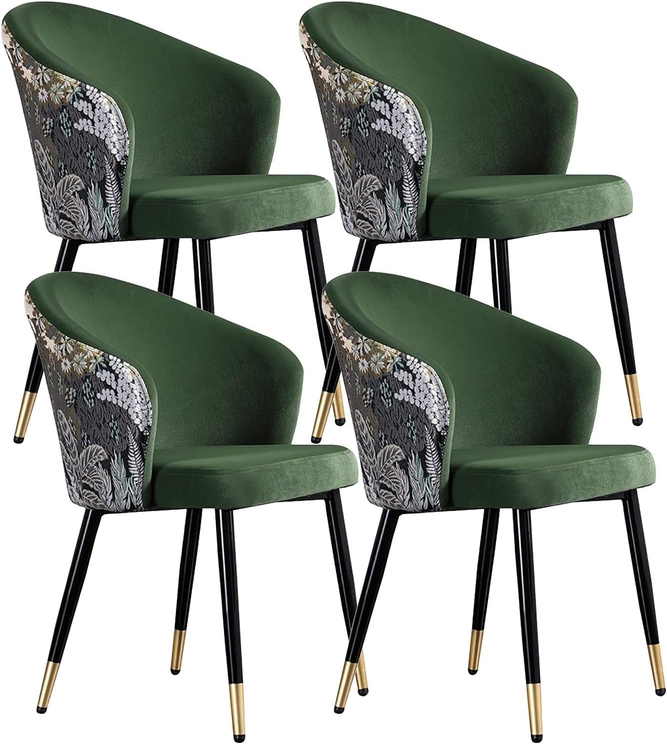 IvyLoutish Kitchen Counter Chairs Lounge Leisure Living Room Corner Chairs, with Metal Legs and Embroidered Backrests, Modern Dining Room Furniture