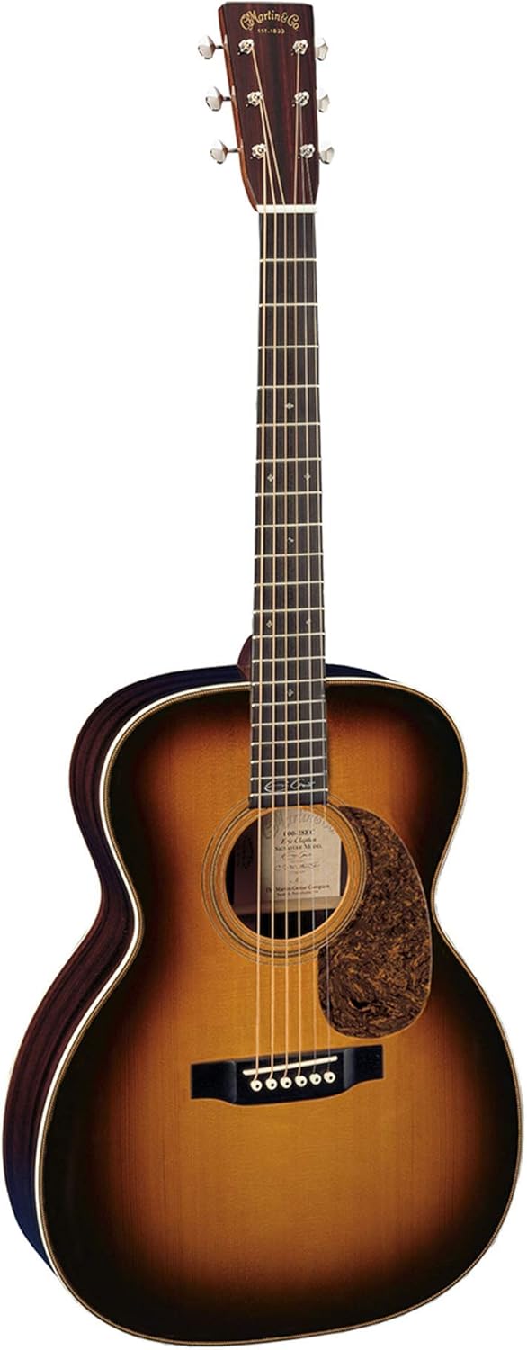 Martin Guitar 000-28EC Sunburst Acoustic Guitar with Hardshell Case, Spruce and Rosewood Construction, Gloss Finish, 000-14 Fret, and Modified-V Neck Shape