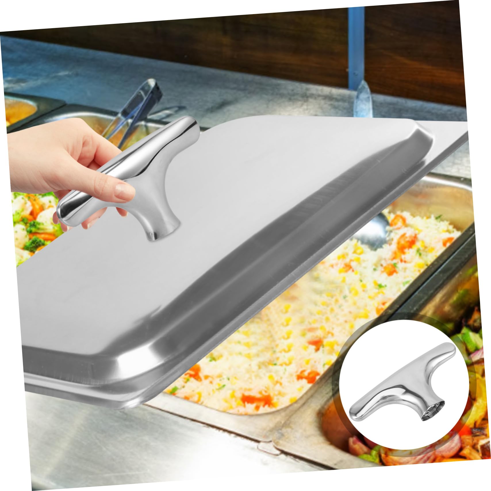 iplusmile 5piezas Contenedor De Servicio Buffet Asas Inoxidable Para De Comida Mantiene La y El Transporte