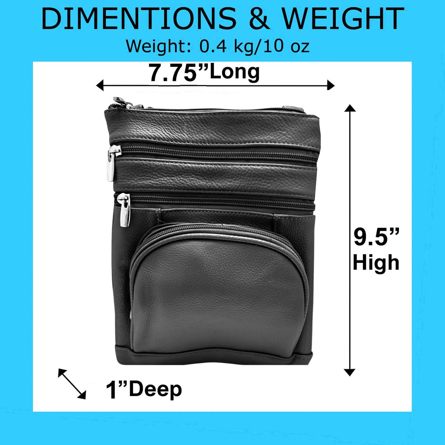 Silver Fever Women’s RFID-Blocking Crossbody Shoulder Bag - Top Grain Leather, Adjustable Strap, Multiple Pockets - Image 3