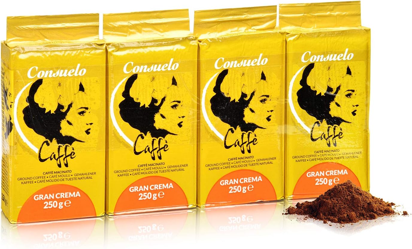 Consuelo Gran Crema - Italian Ground Coffee - 4 x 250g