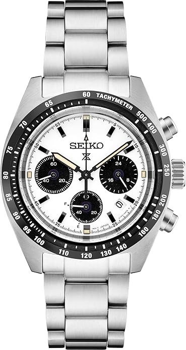 SEIKO SSC813 Solar Watch for Men - Prospex Speedtimer Collection - Stainless Steel, Lumibrite Display, Water-Resistant 100M
