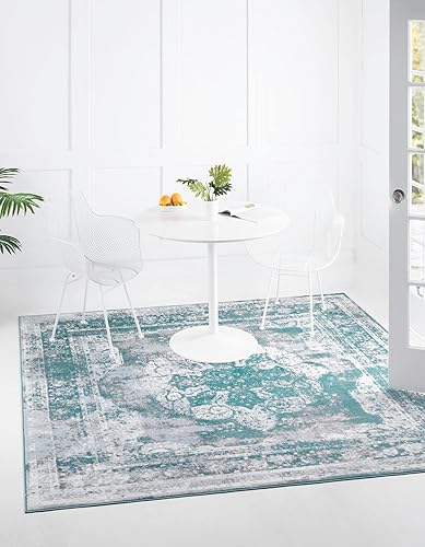 Miniatura 37 de Rugs.com - Alfombra de la colección Monte Carlo, alfombra de 4 x 6 pies de color azul medio perfecta para salas de estar, comedores grandes y