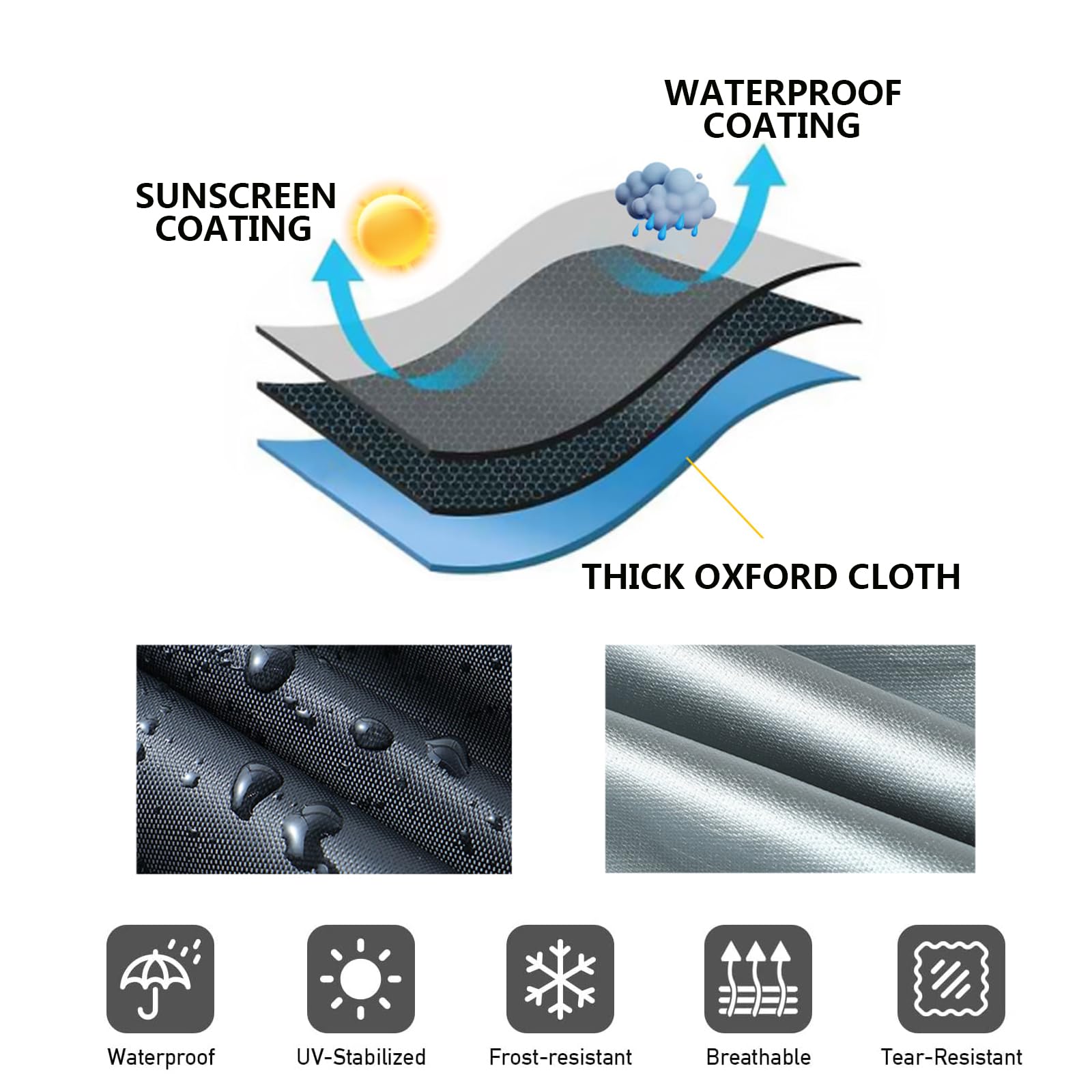 Copertura universale per moto impermeabile per tutte le condizioni atmosferiche, copertura per scooter da esterno, pioggia, sole, UV, polvere, antivento, protezione riflettente notturna con custodia