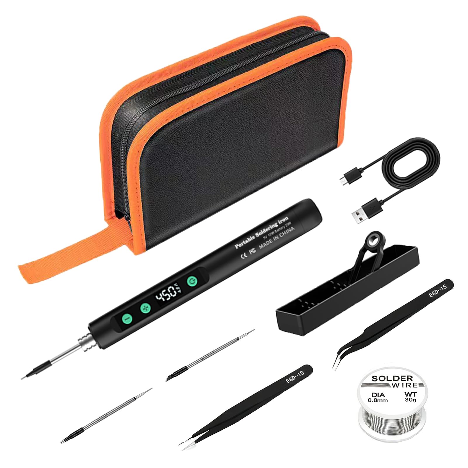 Kit penna per saldatura cordless, USB 10 in 1, batteria da 1100 mAh, per la