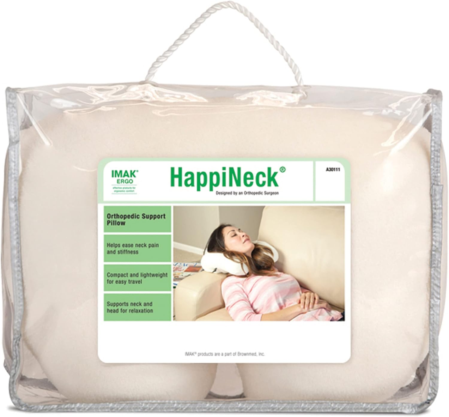 Brownmed IMAK Ergo Happineck - Orthopedic Travel Neck Pillow - Supports Pain Relief