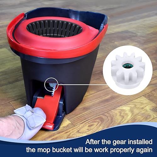 Miniatura 7 de 3 piezas de pedal de trapeador fácil de repuesto de escoba giratoria de embrague unidireccional, reparación de piñones de engranajes compatibles con