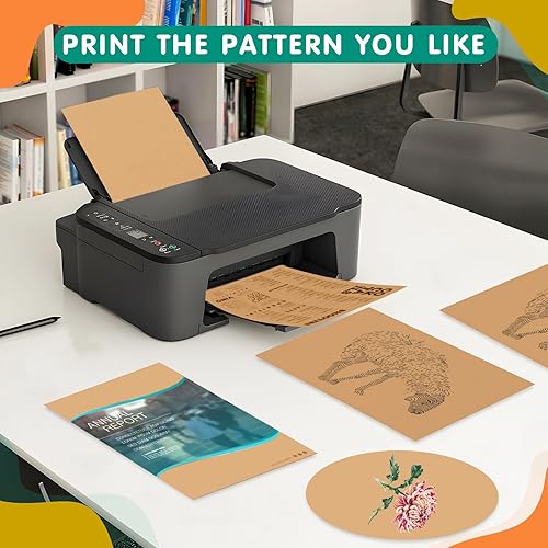 Miniatura 3 de 50 hojas de cartulina kraft marrón de 8.5 x 11 pulgadas de grosor, papel de impresora pesado para invitaciones, álbumes de recortes, arte,