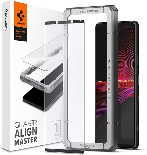 Spigen AlignMaster Full Coverage Tempered Glass Screen Protector for Sony Xperia 1 iii - 1 Pack