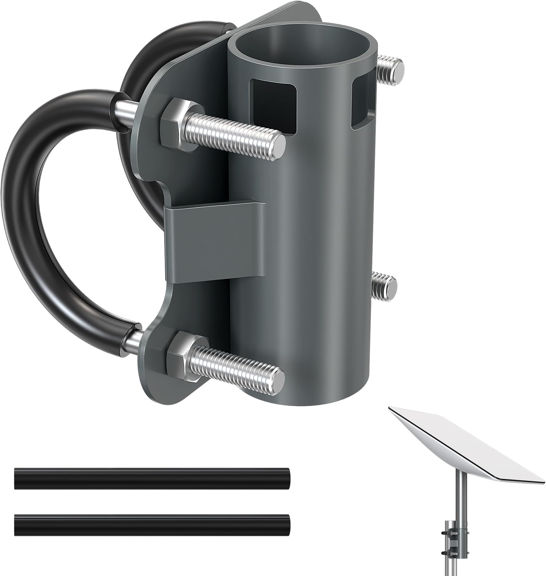 Starlink Mini Verstellbare Klemmhalterung – Für Dach, Wohnmobil & Geländer – Aus Alu & Kunststoff – Rohrdurchmesser 15–53 Mm – Inkl. Dual-Pivot-Winkelverstellung