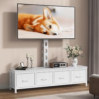 TV Stand with Mount & 4 Drawers, Entertainment Center