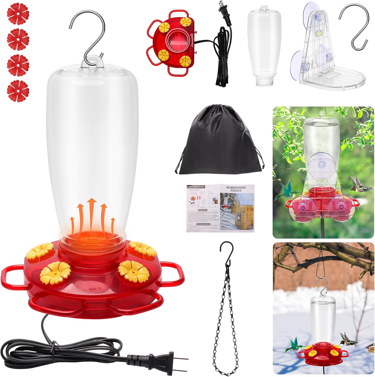 Amazon.com : 2 in 1 Outdoor Heated Hummingbird Feeders with 20